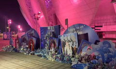 活动搭建舞台背景板音响Led大屏灯光会议年会宴会桌椅